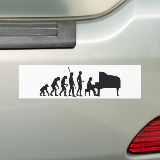 evolution piano bumpersticker (Op auto)