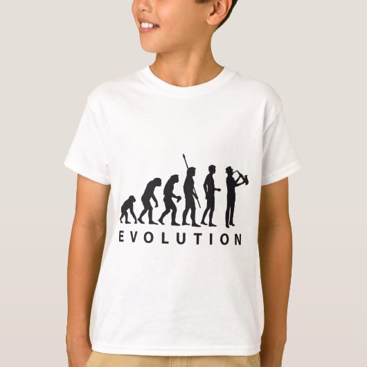 evolution saxophon t-shirt (Voorkant)