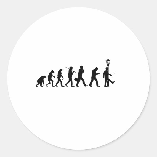 Evolution Smartphone - Funny Motive Ronde Sticker (Voorkant)