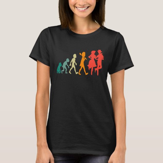 Evolution Square Dance Funny Retro T-shirt (Voorkant)