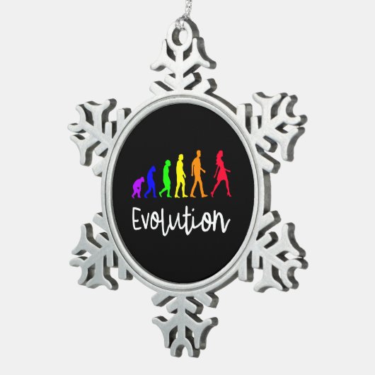 Evolution Tin Sneeuwvlok Ornament (Rechts)