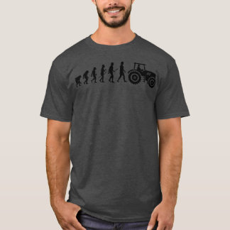 Evolution Tractor Driver Farmer Agriculture Field T-shirt