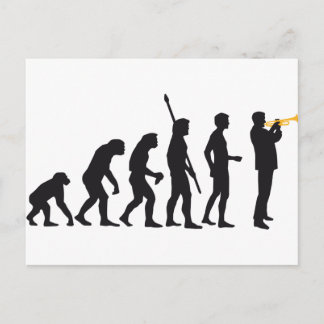 evolution trumpet player briefkaart
