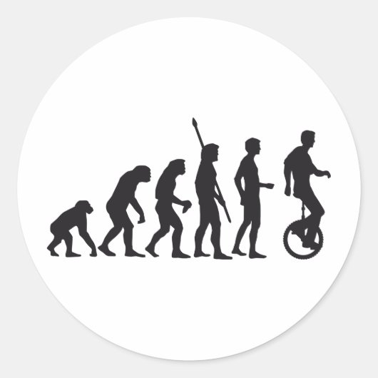 evolution unicycle ronde sticker (Voorkant)