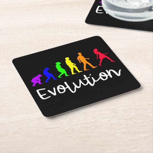 Evolution Vierkante Kartonnen Onderzetter (Schuin)