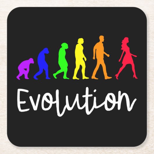 Evolution Vierkante Kartonnen Onderzetter (Voorkant)