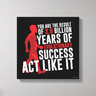 Evolutionair succes canvas afdruk
