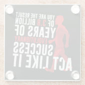 Evolutionair succes glazen onderzetter (Achterkant)