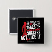 Evolutionair succes vierkante button 5,1 cm (Voorkant /achterkant)