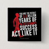 Evolutionair succes vierkante button 5,1 cm (Voorkant)