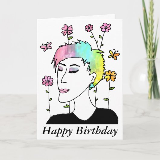 Evolve Art Birthday Kaart (Voorkant)