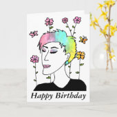 Evolve Art Birthday Kaart (Gele Bloem)