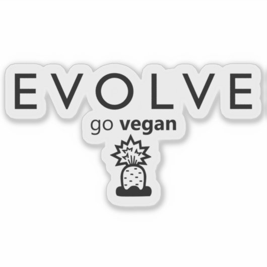 Evolve, Go Vegan, Activism Sticker (Voorkant)