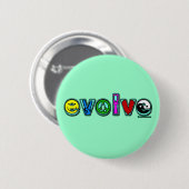 EVOLVE met zes symbolen voor vrede en vooruitgang Ronde Button 5,7 Cm (Voorkant /achterkant)