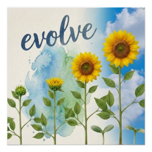 Evolve Zonnebloem  Perfect Poster (Voorkant)