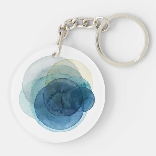 Evolving Planets - Waterverf cirkels Sleutelhanger (Achterkant)