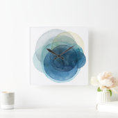 Evolving Planets - Waterverf cirkels Vierkante Klok (Huis)