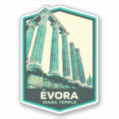 Evora Diana Temple afbeelding Portugal Sticker (Voorkant)