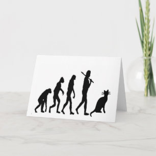 Evoultion Cat "We geloven"-Funny Cat Lovers Kaart