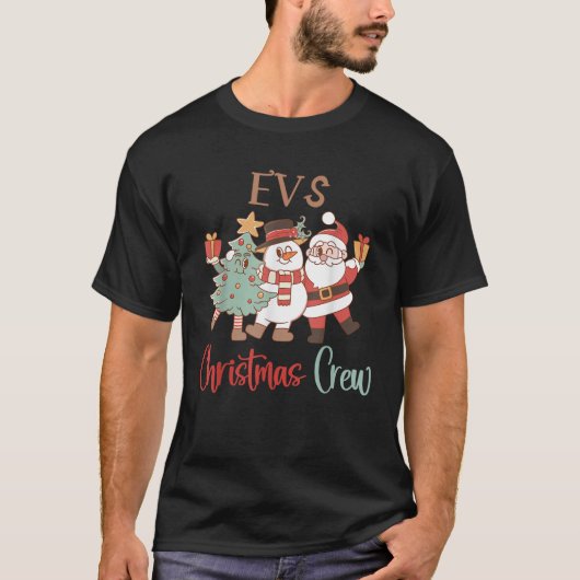 EVS Christmas Crew Santa Snowman Environmental Ser T-shirt (Voorkant)