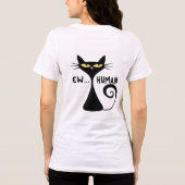 EW Human - Slanke zwarte kat minimalistische kunst Tri-Blend Shirt (Achterkant)