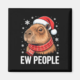 Ew Mens Capybara Kerst Grappig Introvert Vakantie Magneet