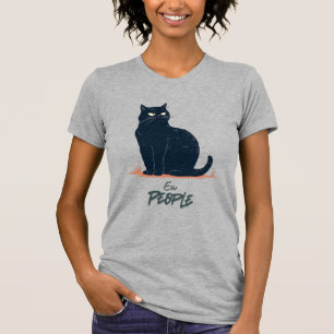 Ew Mensen Grappige Introvert Kat Vintage T-shirt