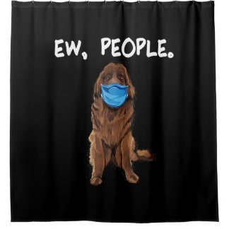 Ew. Mensen | Newfie Dog Wearing Face Mask Gift Douchegordijn
