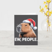 Ew People Capybara Christmas Humor Kaart (Gele Bloem)