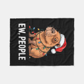 Ew People Capybara Christmas Lights Funny Introver Fleece Deken (Voorkant (Horizontaal))