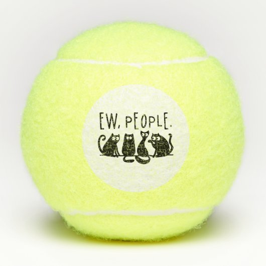 Ew People Funny Meowy Black Cats Tennisballen (Voorkant)