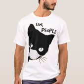 Ew People Masked Black Cat Design T-shirt (Voorkant)