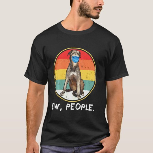 Ew-volk Iers Wolfhound Dog Wearing Face T-shirt (Voorkant)