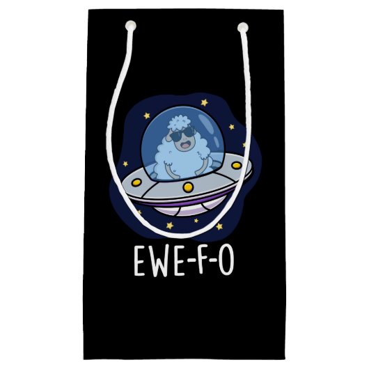 Ewe-F-O Funny UFO Pun Dark BG Klein Cadeauzakje (Voorkant)