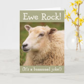 Ewe Rock! Sheep Birthday-kaart Kaart (Gele Bloem)