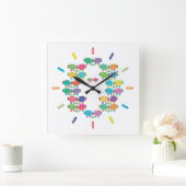 Ewes dans les teintes horloge murale acrylique (Maison)