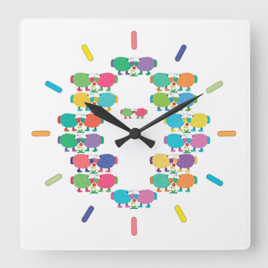 Ewes dans les teintes horloge murale acrylique (Recto)