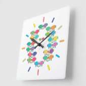 Ewes dans les teintes horloge murale acrylique (Angle)