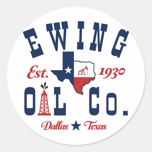 Ewing Oil Company Ronde Sticker (Voorkant)