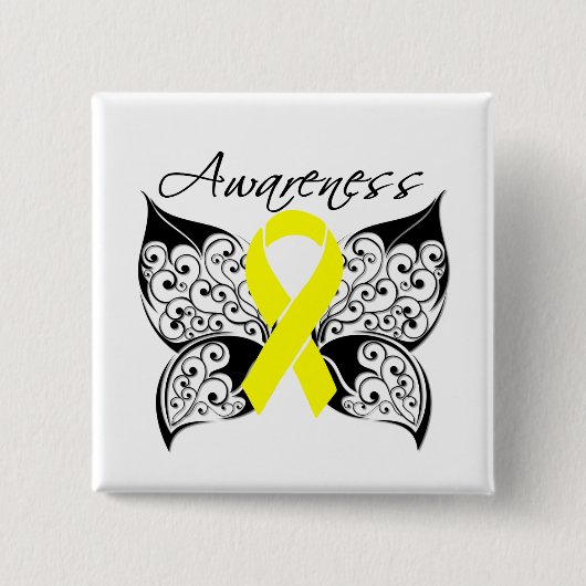 Ewing Sarcoma Butterfly Vierkante Button 5,1 Cm (Voorkant)