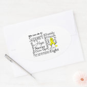 Ewing Sarcoma Ondersteunende woorden Ovale Sticker (Envelop)