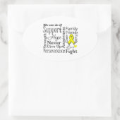 Ewing Sarcoma Ondersteunende woorden Ovale Sticker (Tas)