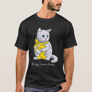 Ewings Sarcoma Awareness Maand Geel Lint Kat T-shirt