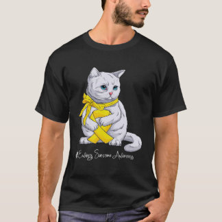 Ewings Sarcoma Awareness Maand Geel Lint Kat T-shirt