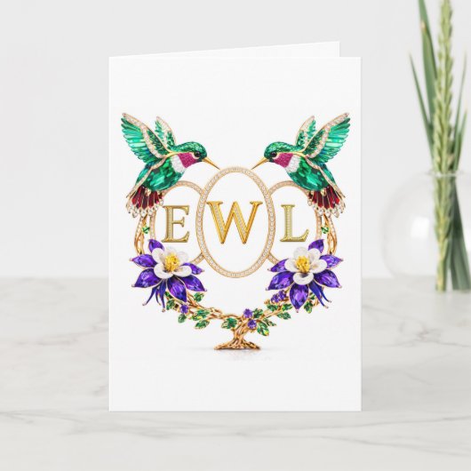 EWL Hummingbird Any Letters Custom Folded Wedding (Voorkant)
