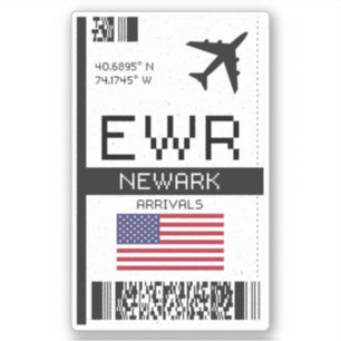 EWR Newark-instapkaart - New Jersey Travel Sticker