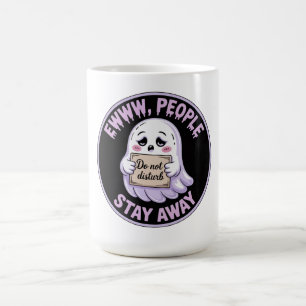 Ewww Mensen Blijf Weg Sticker - Grappige Introvert Koffiemok