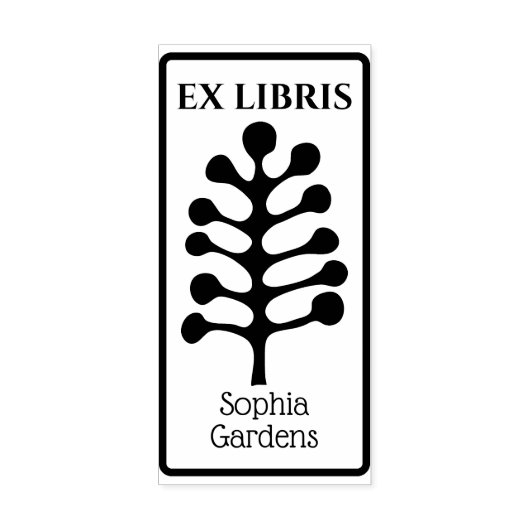 Ex Libris Abstracte boom/Plant 02 Rubberstempel Rubberstempel (Afrduk)