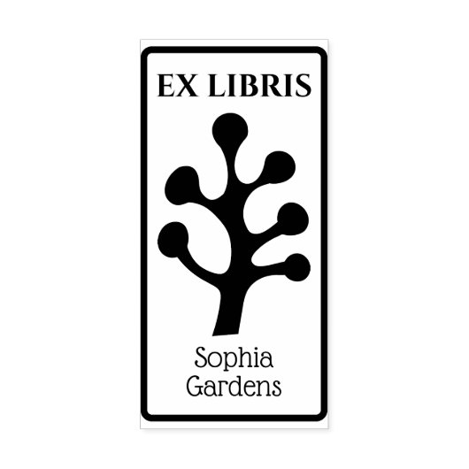 Ex Libris Abstracte boom/Plant 03 Rubberstempel Rubberstempel (Afrduk)