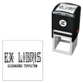 Ex Libris Art Deco Tekst #3 Bibliotheek Boek Zelfinktende Stempel (In situ)